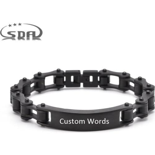 SDA Customized ID Bracelets Matt Stainless Steel Engrave Words Name Date Couple Bracelets Family Anniversary Jewelry Gift