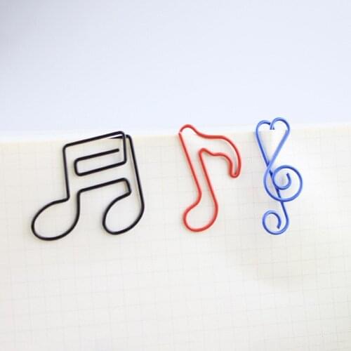 10pcs Music Note Paper Clip Bookmark Learning Paperclip Musical Stationery Memo Clip Binding Office Pin Planner Binder Supplies