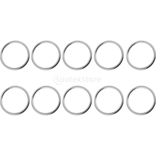 10pcs/set 3 x 25mm Precision Polished Seamless Welded 304 Stainless Steel Webbing Strapping Round O Rings for Kayak Canoe Marine