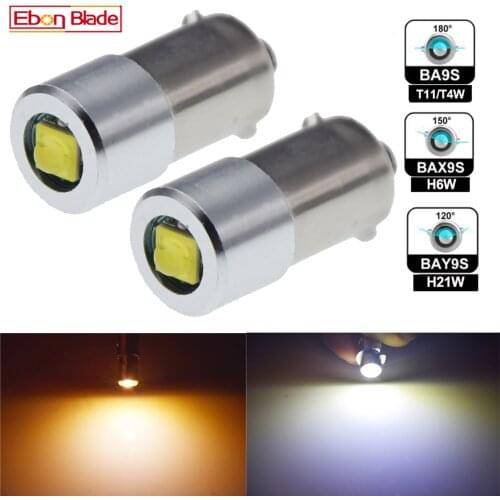 2 X BA9S BAX9S BAY9S LED Car Bulb 3W 4.8V 6V 12V 24V Interior Dome Map Light Warm/White Backup Reverse Parking Lamp T4W H6W H21W