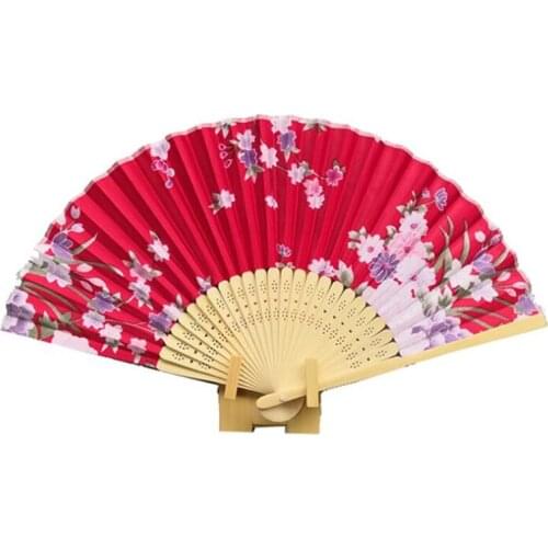 21cm cheap and delicate chinese craft folding fan silk hand fan mixed and random 20 pcs