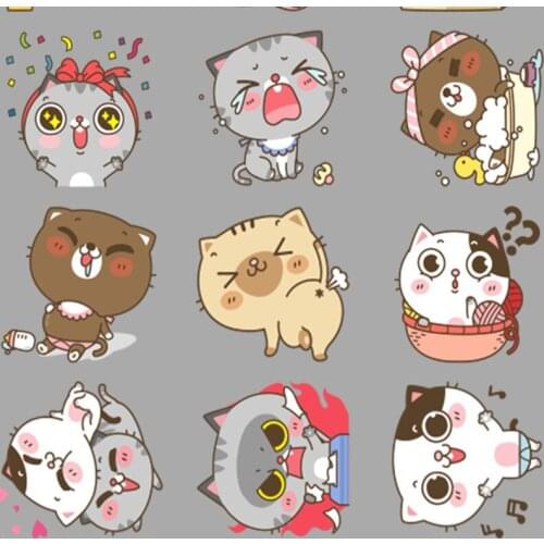 24 anime cat family paper sticker decoration DIY album diary scrapbook book label sticker cute stationery