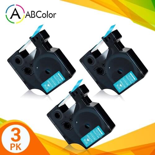 3PK 12mmx3m Tape For DYMO D1 Tape 2056086 Blue GlitterLabel Tape Printer Ribbon For DYMO Label Maker LabelManager 160 280 PnP