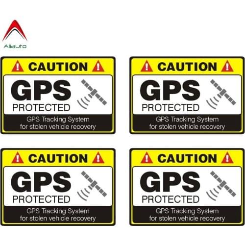 Aliauto 4 X Personality Caution Car Sticker Gps Protected Reflective Motorcycle Parts Waterproof Decal Accessories,12cm*8cm