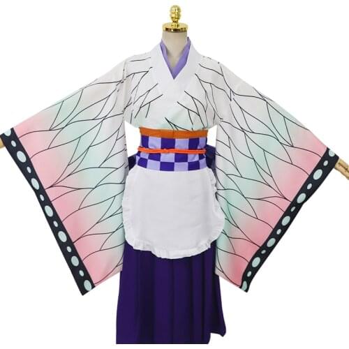 Anime cosplay halloween costume Anime Demon Slayer Kimetsu No Yaiba Cosplay Costume anime clothes 5pcs set maid cosplay