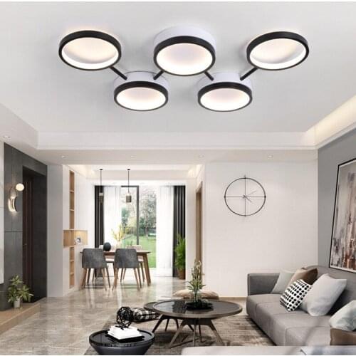 Free Shipping Modern And Unique Creative Iron Ceiling Lights Beside Lamp For Living Room Ceiling Light Led Round Assembled Lamp