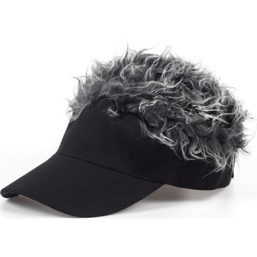 VORON Hot New Fashion Novelty Baseball Cap Fake Flair Hair Sun Visor Hats Mens Womens Toupee Wig Funny Hair Loss Cool Gifts