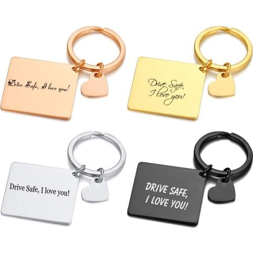 Drive Safe KeyChain DogTag, Valentines Day Gift for Him Her, Custom Name Keychain, Gift for Husband and Boyfriend