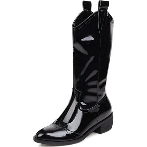 Big Size Pointed and simple medium boots boots women woman winter boots women women shoes botas