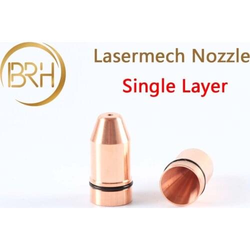 BRH Bullet Laser Nozzle Single/Double Layer Caliber 1.0 - 4.0mm For CINCINNATI DNE Lasermech Fiber Laser Cutting Machines