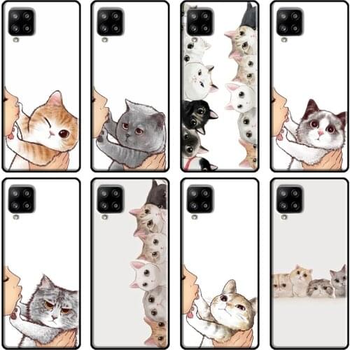 Kiss lovely Cats Case For Samsung Galaxy A71 A70 A51 A12 A41 A31 A21S A20e A72 A52 A30 A40 A50 A02 Cover