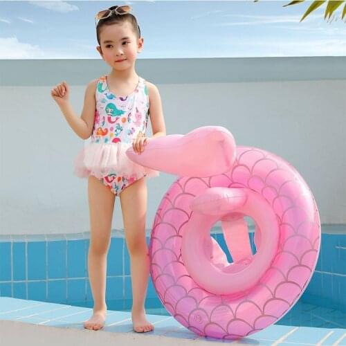 Childrens Mermaid Inflatable Swimming Ring Floating Bed Swim Circle Baby Seat Swimming Seat Summer Pool Party Toy