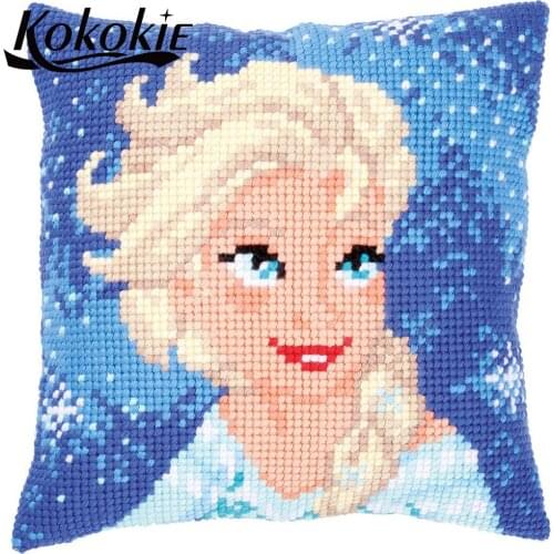 Diy material for handicraft needlework kits pillowcase cross stitch kits throw pillow for sofa embroidery yarn pillowcase