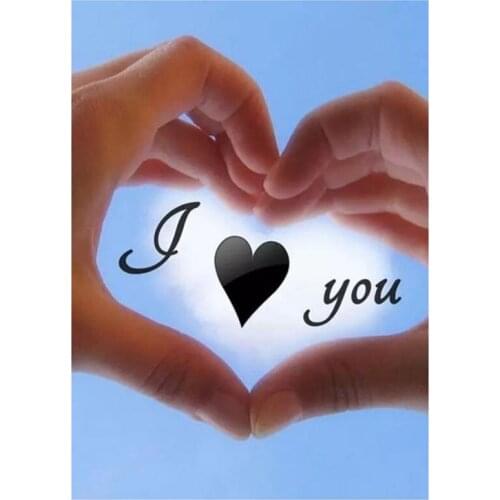 Dpsprue Full Square/Round 5D Diy Diamond Painting Cross Stitch "I Love you " Diamond 3D Embroidery Mosaic Home Decor