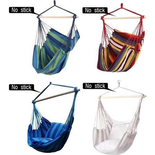 Canvas Hammock Chair Swing Indoor Garden Sports Home Travel Leisure Hiking Camping Stripe Portable Hammock Hanging Bed