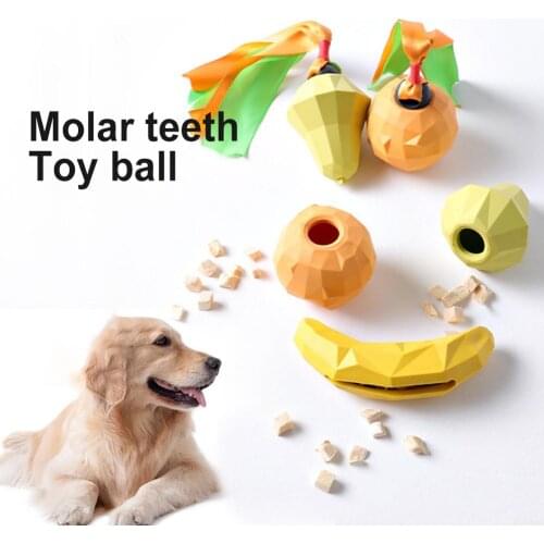 Fruit Shape Sound Make Squeaky Dog Pet Chew Molar Teeth Clean Slow Feeding Toy