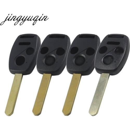 Jingyuqin 10PCS/LOT UNCUT BLADE 2/3/4 BUTTONS REMOTE KEY SHELL CASE FOB COVER FOR HONDA NEW FIT CRV CIVIC