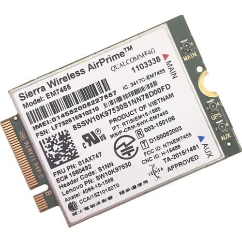 EM7455 FRU 00JT545 00JT542 N/A LTE 3G 4G Card for Thinkpad X1 carbon 5th gen X270 T470 T470S T470P T570 L570 L470 P51 P71
