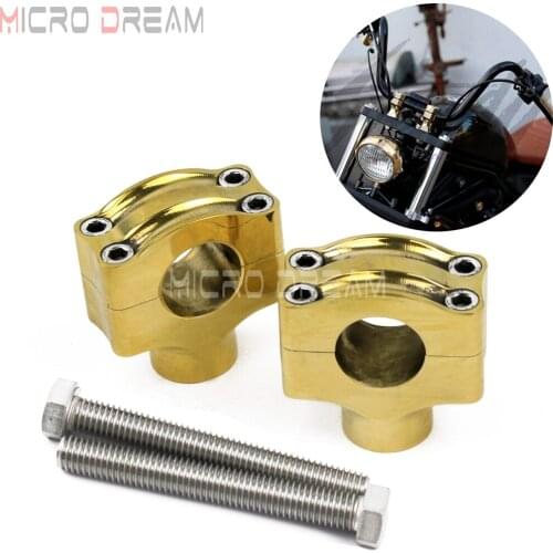 Brass Motorcycle 1" & 25.4mm Reto Handlebar Risers for Harley Chopper Softail Dyna Bobber Custom Sportster XL Cafe Racer
