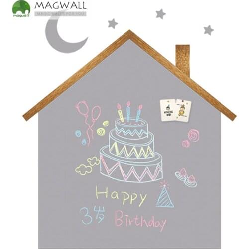 Magnetic double-layer house shape writing board with magnetic special shape sticker set