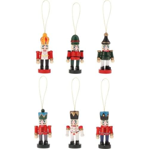 Miniature Christmas Ornaments Nutcracker Toy for Home Shop Window Wall Hanging Decoration Guard Crafts Party Favors