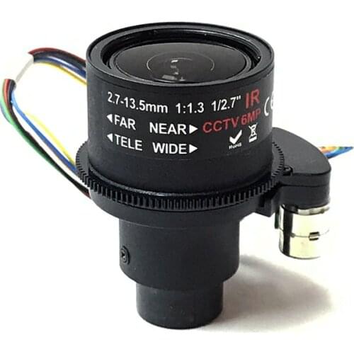 Motorized Zoom Auto Focus 2.7-13.5mm 1/2.7" CCTV Lens 6MP Megapixels HD Lens M14 Lens For Security IP Camera (SL-27135MFZ 6MP)