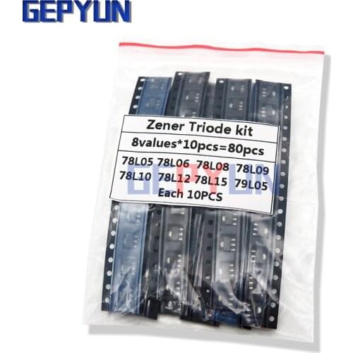 SOT-89 SMD transistor Assorted KIT Total 8kinds X10PCS=80PCS contains 78L05 78L06 78L08 78L09 78L10 78L12 78L15 79L05