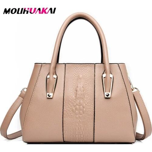 New Fashion Luxury Crocodile Pattern Womens Handbag High Quality PU Leather Shoulder Bag Designer Brand Messenger Bag For Women