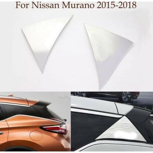 Fit For Nissan Murano 2015-2019 Chrome Tail Cover Rear Window Trim Strip Emblems 2pcs
