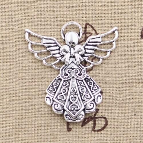 2pcs Charms Guardian Angel 42x38mm Antique Making Pendant fit,Vintage Tibetan Silver color,DIY Handmade Jewelry