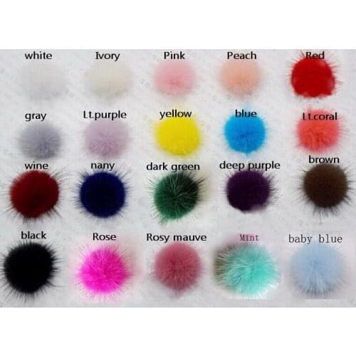 Pompon Balls Pompom Really Mink fur Plush 35 mm Craft Pompoms For Hair Band Clips Accessories Earring Flower Hat Bag Charms Hi-Q