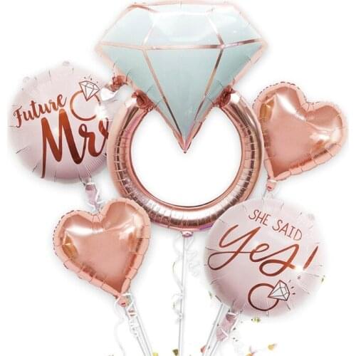 Happy Galentines Day Decorations Ring Balloon She Said Yes Balloons Propose Marriage Party Decor Supplies for Valentines Day G
