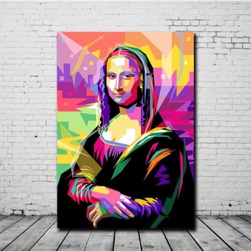 Modern Canvas Prints Wall Art Abstract Oil Painting Mona Lisa Portrait Posters and Prints Wall Pictures For Living Room Decor