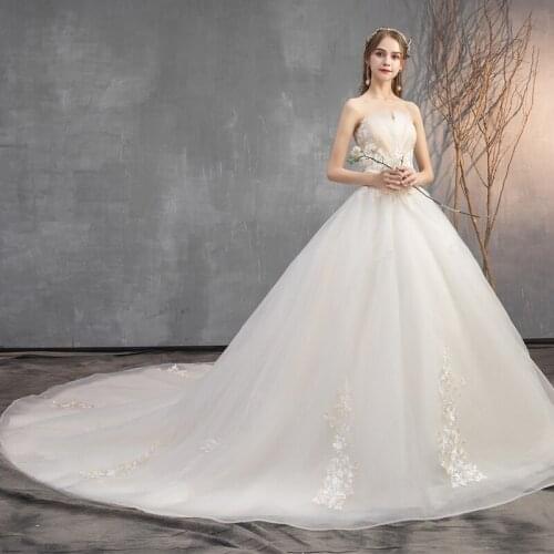 Wedding Dresses Backless A line Lace Flower Sweet Heart Fashion Sexy Trailing Bridal Dress