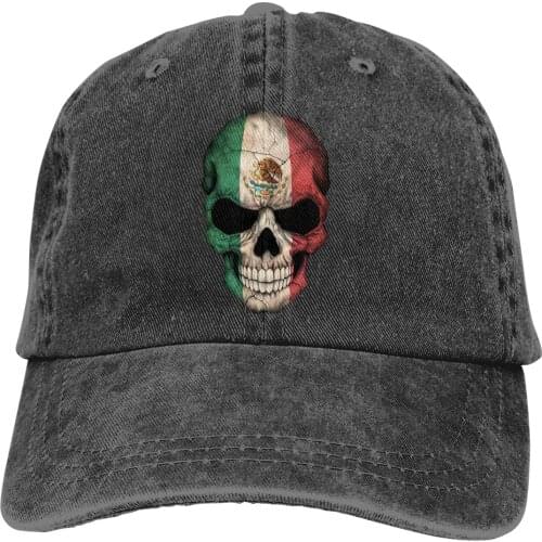 Dark Mexican Flag Skull Baseball Cap cowboy hat Peaked cap Cowboy Bebop Hats Men and women hats