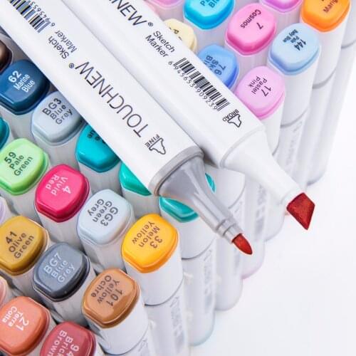 TOUCHNEW 30 Colors Art Marker Set Alcohol Sketch Markers Dual Head Pen For Artist Drawing Animation