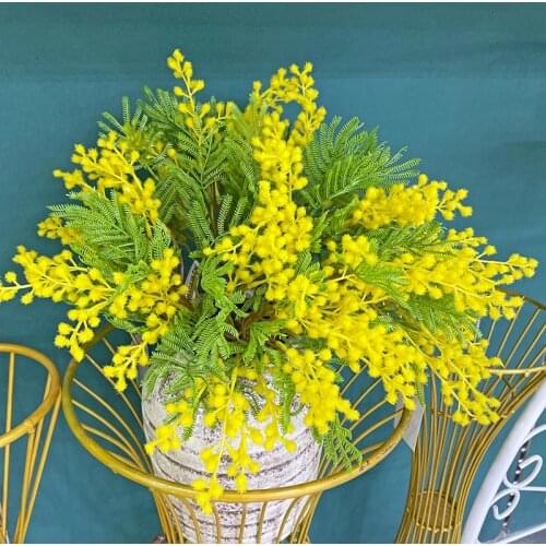 Fake flower fern leaf branch hair ball acacia dandelion home interior soft decoration floral Nordic pastoral decoration