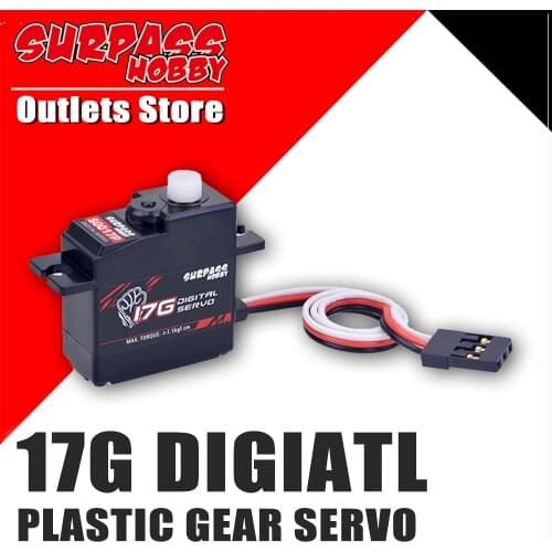 SURPASS Hobby Waterproof Servos 17g Plastic Gear S0017P Baja RC ESC for 1/8 1/10 Scale RC Cars Airplane Boat Ship Duct Plane