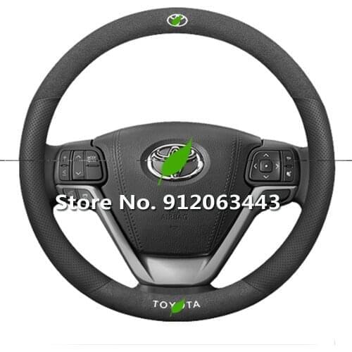Suede Leather Steering Wheel Cover Car-Styling for Toyota Innova Noah Prius Aqua C V A Rush C-HR Fortuner Harrier Highlander