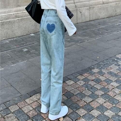 Women Jeans Clothes High Waist Loose Love Denim Trousers Sexy Casual Wide Leg Pants Fashion Plus Size Jean Streetwear P9648