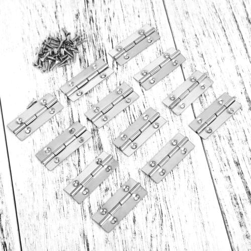 12PCS Cupboard Cabinet Door Folding Drawer Butt Hinge For Furniture Kitchen Window Door Small Hinge With Screws 15*35mm