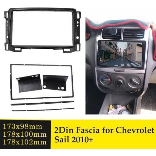 2 Din Car Radio Fascia DVD Stereo Refit Panel for Chevrolet Sail 2010+ Dashboard Modified Installation Frame Kit DVD Bezel Trim