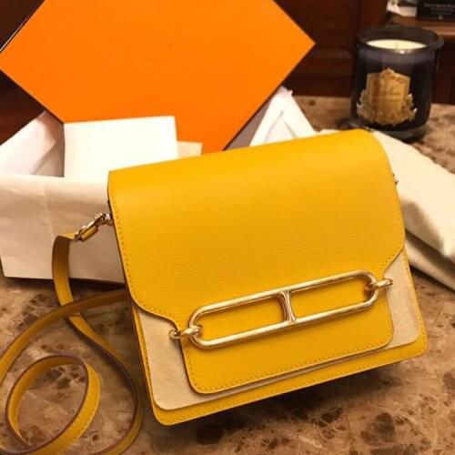 2021 New Pig Snout Bag Small Square Bag Leather Woman Bag Tofu Bag Single Shoulder Cross Cowhide Mini Bag Woman