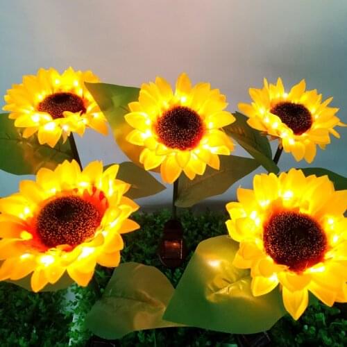 4/1 Pcs Sunflower LED Solar Light Waterproof Outdoor Sunlight Powered Lamps for Garden Path Street Decoration Drop Ship