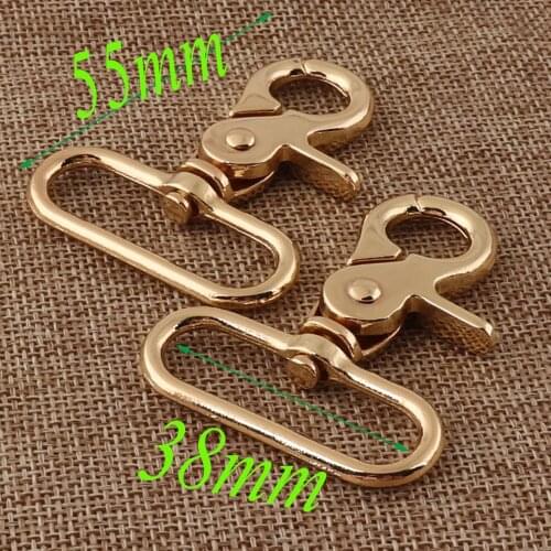6 PCS Large Lobster Swivel Clasps,1.5" Gold Clasps Claws,38mm Carabiner Buckle Gate Bag Purse Clasp,Handbag Snap Hook