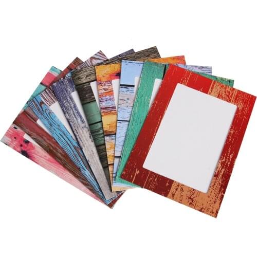 9pcs Creative Home 7 inch Rectangle Paper Photo Frame with Wood Clips Wall Picture Album DIY Hanging Rope Frame Home Decor Gifts