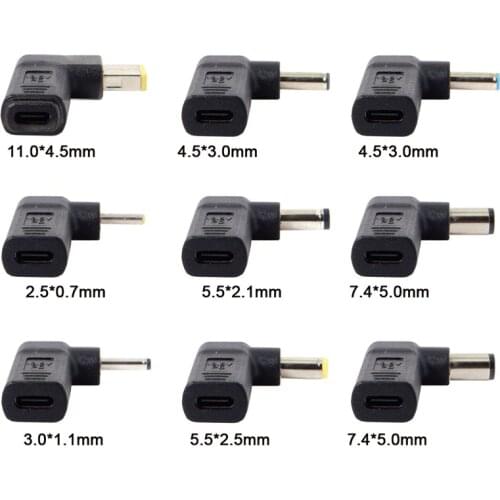 Laptop Power Adapter DC Plug USB Type C Female to Universal 4.5*3.0mm Connector Male for Lenovo Hp Asus Dell Notebook Charger