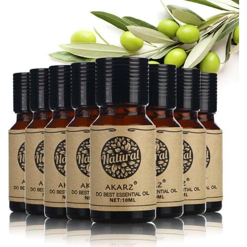 AKARZ Value Meals Cinnamon Basil Vetiver Grapefruit Jasmine Violet Tea Tree Castor Essential Oils 10ml*8