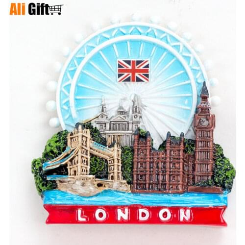 AliGift British Resin Fridge Magnets Belgium London Cartoon Bear Crafts 3D Refrigerator Magnetic Stickers Home Decoration Gift