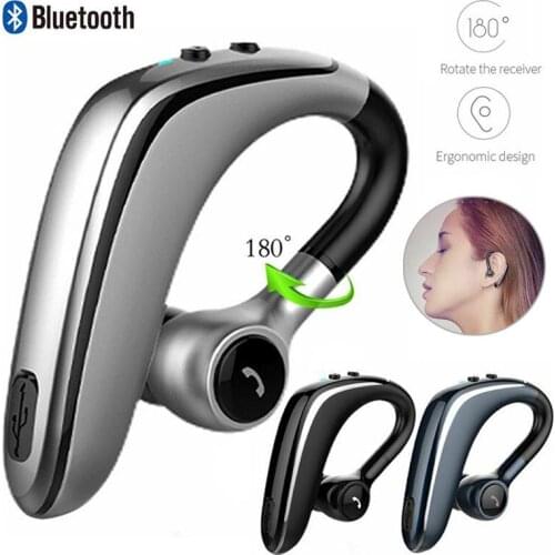 Bluetooth Earphone 180° Rotation Wireless Headset Sport Driving Headphone HD Voice Earpiece with Microphone for iPhone Android